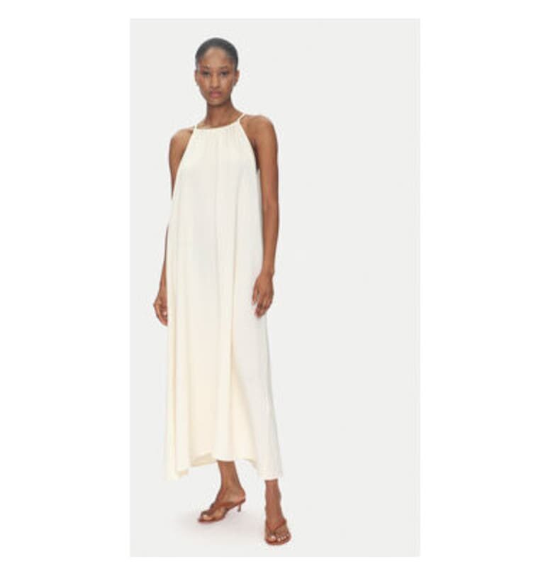 Дамска лятна рокля  TD0757 - Вискоза/Вискоза - Екрю - Екрю VICOLO