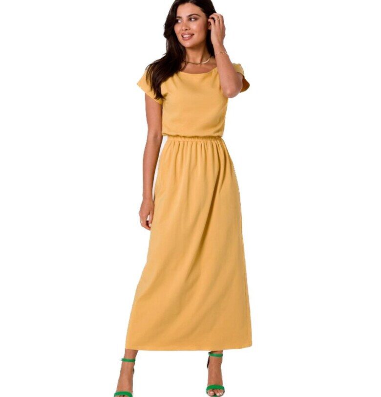 Дамска макси рокля -  Жълт BeWear