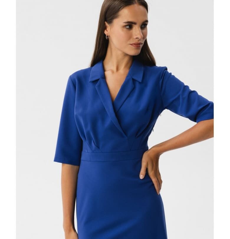 Дамска миди рокля -  Bohodawc - метличина - Тъмносин Stylove