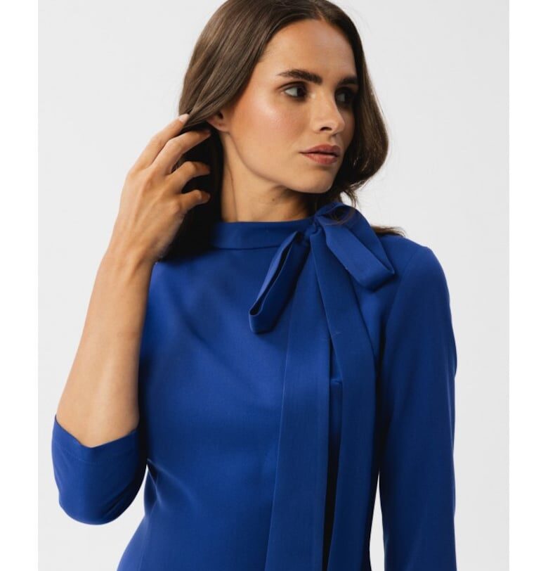 Дамска миди рокля -  Gwalchakin - метличина - Тъмносин Stylove