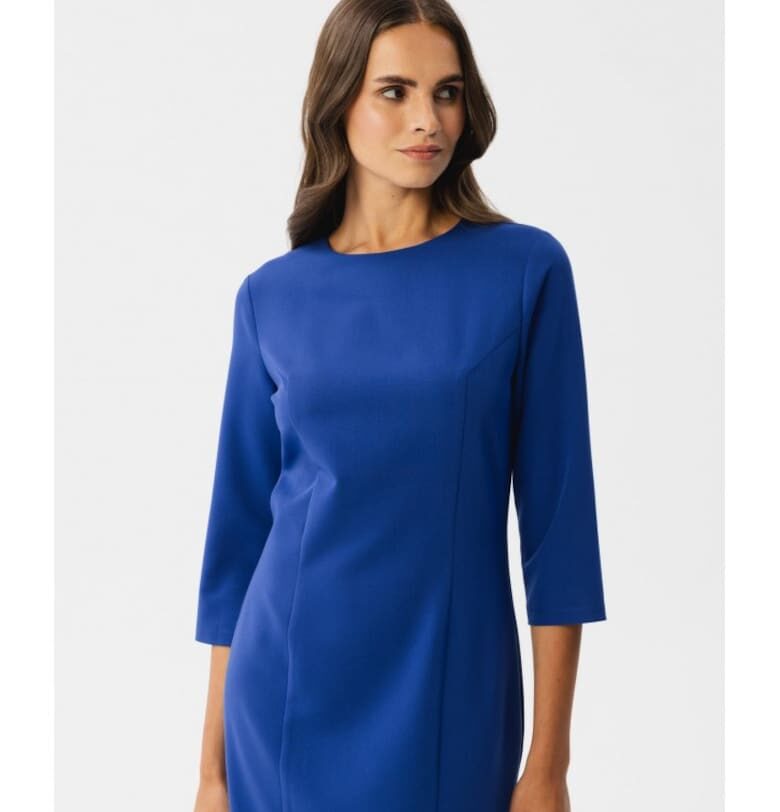 Дамска миди рокля -  Lledwg - метличина - Тъмносин Stylove