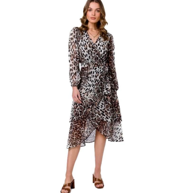 Дамска миди рокля -  Numeak - леопард - Style