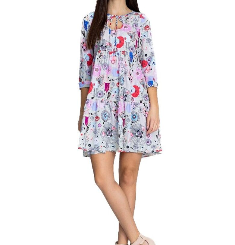 Дамска мини рокля Anghan M598 розова Figl