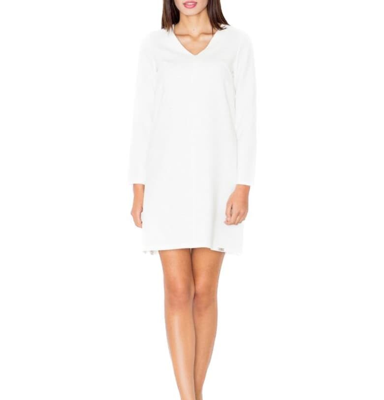 Дамска мини рокля Bradwen M471 екрю - Бял Figl