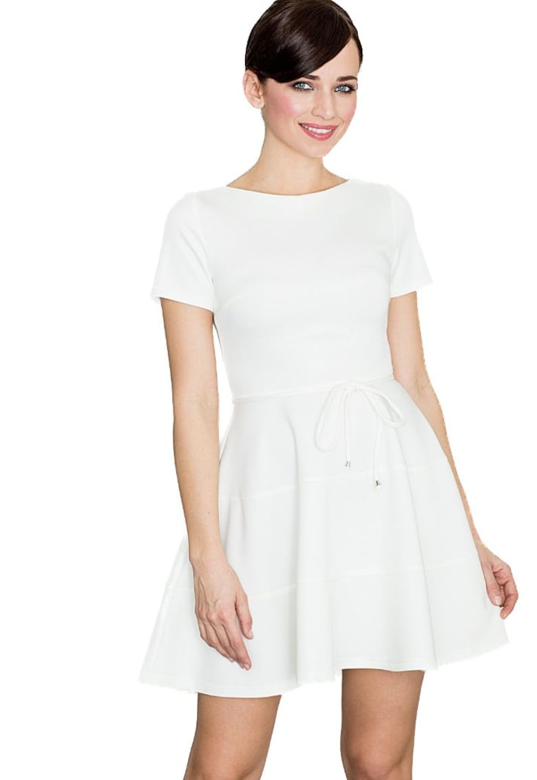 Дамска мини рокля Condwivere K090 в екрю - Бял Lenitif