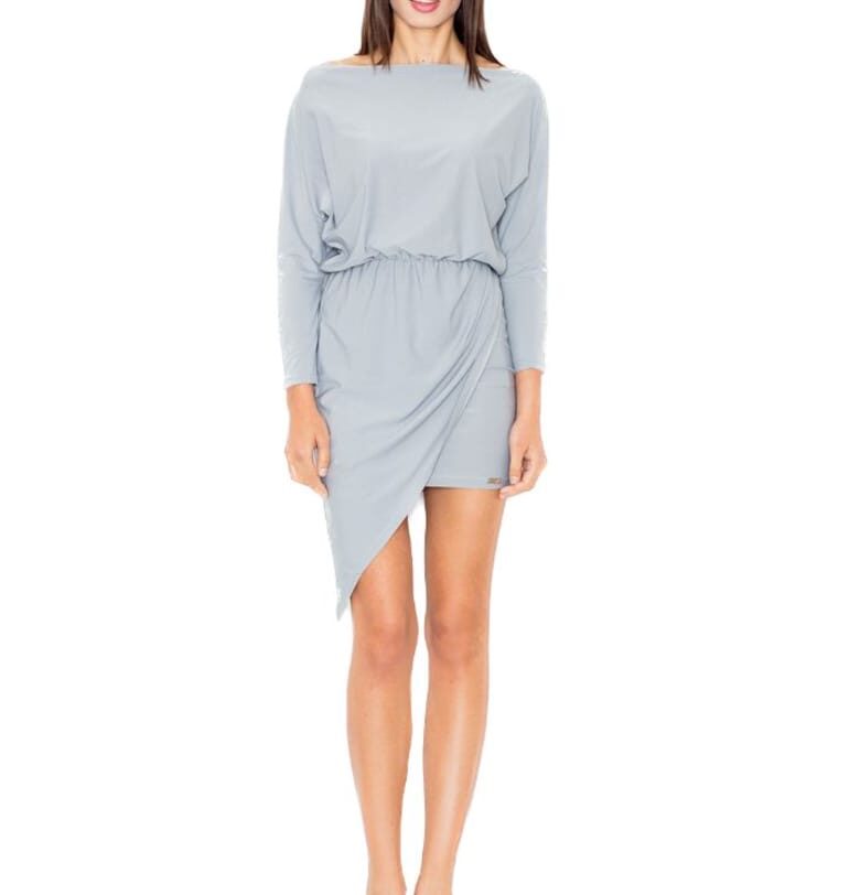 Дамска мини рокля Engrengwain M475 сива - Сив Figl