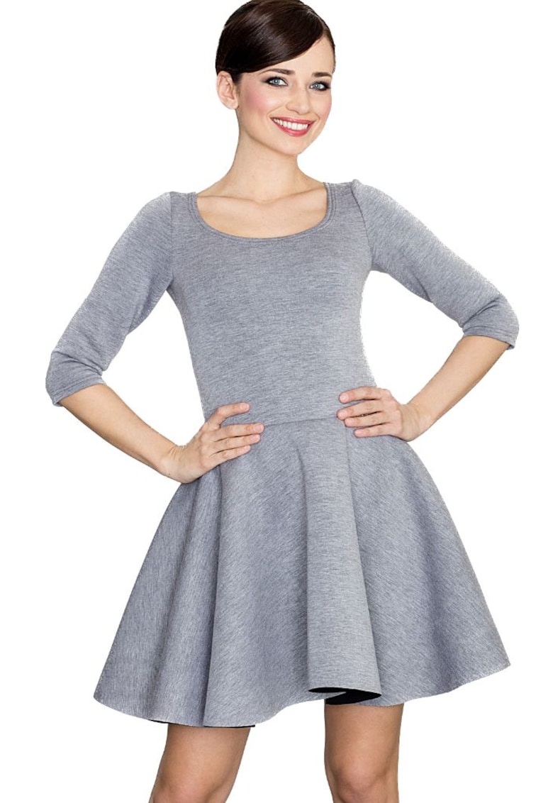 Дамска мини рокля Guillo K227 - сива - Сив Lenitif