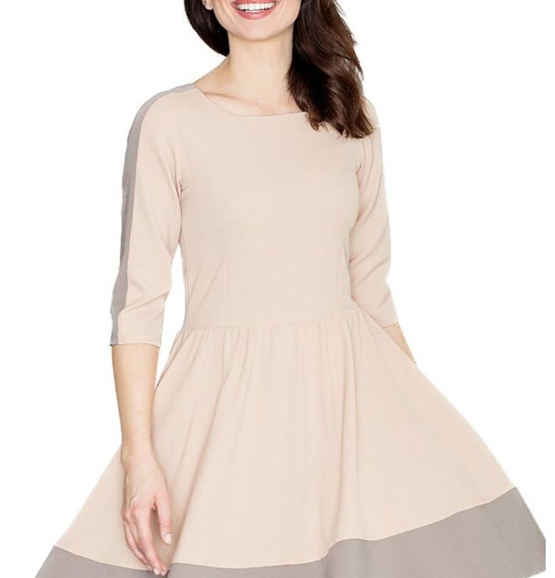 Дамска мини рокля  Kadyvance K057 в бежов цвят - Бежов Lenitif