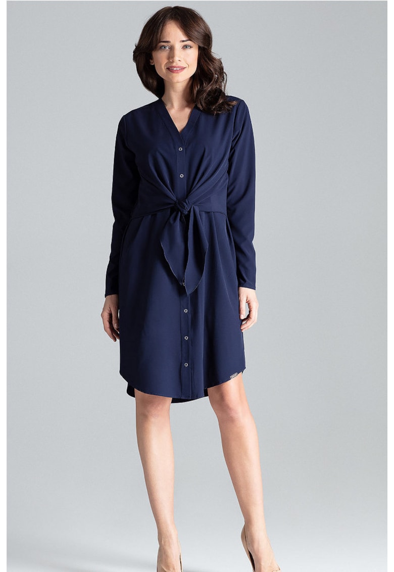 Дамска мини рокля Odo L031 тъмно синя - Тъмносин Lenitif