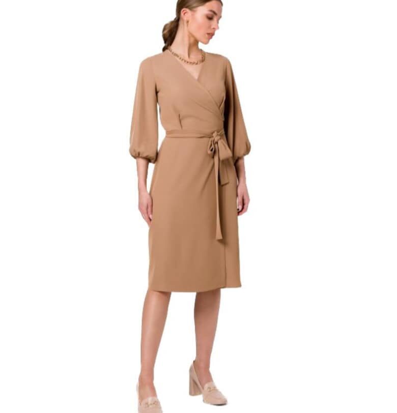 Дамска мини рокля -  Outak - Бежов Style