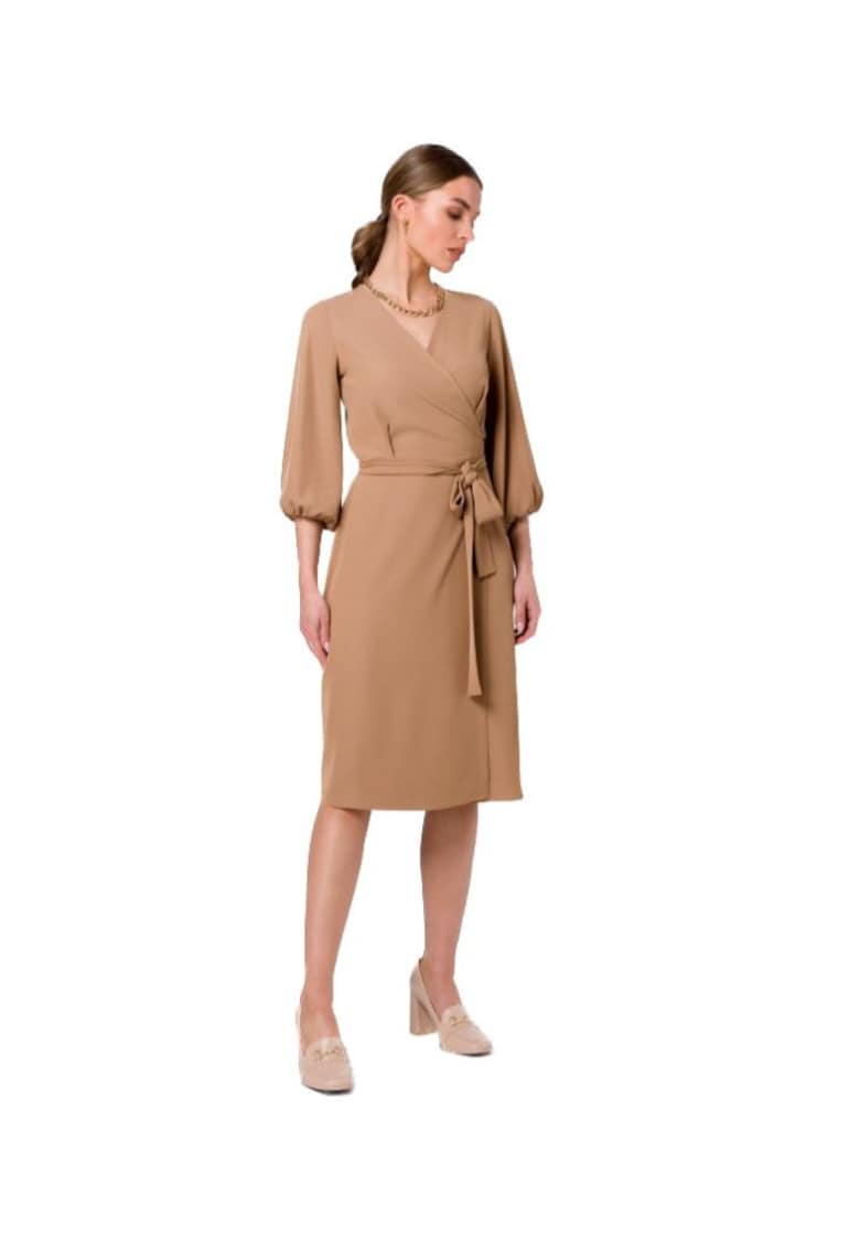 Дамска мини рокля - Outak - Бежов Style