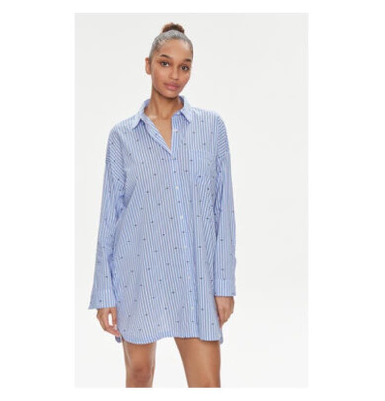 Дамска нощница -  303732387 - Памук/Вискоза - Син DKNY