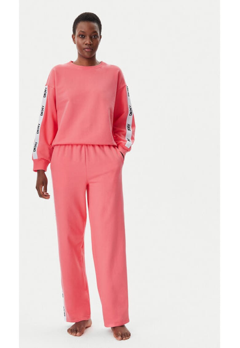 Дамска пижама - 305145598 - Памук/Полиестер - Розов DKNY