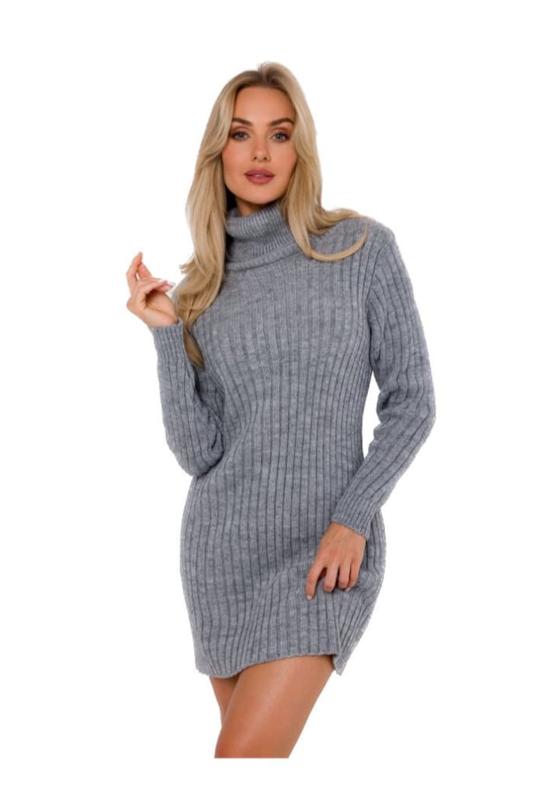 Дамска плетена рокля - Made of Emotion - Kashka - Сив MOE