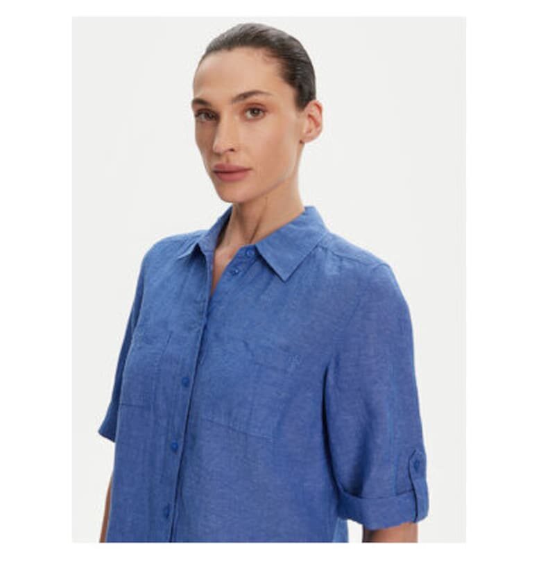 Дамска риза  12002121 - Лен/Памук - Синя - Син Olsen