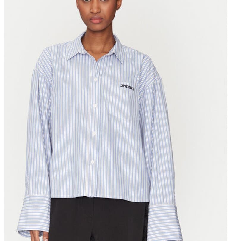 Дамска риза - 2-ри ден - 305214300 - Полиестер/Памук - Синя - Син 2ndday