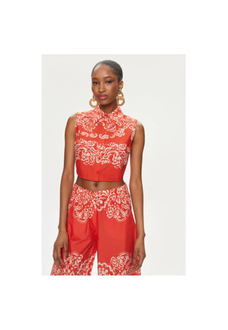 Дамска риза - 303694050 - Памучна - Оранжева - Оранжев Gaudi