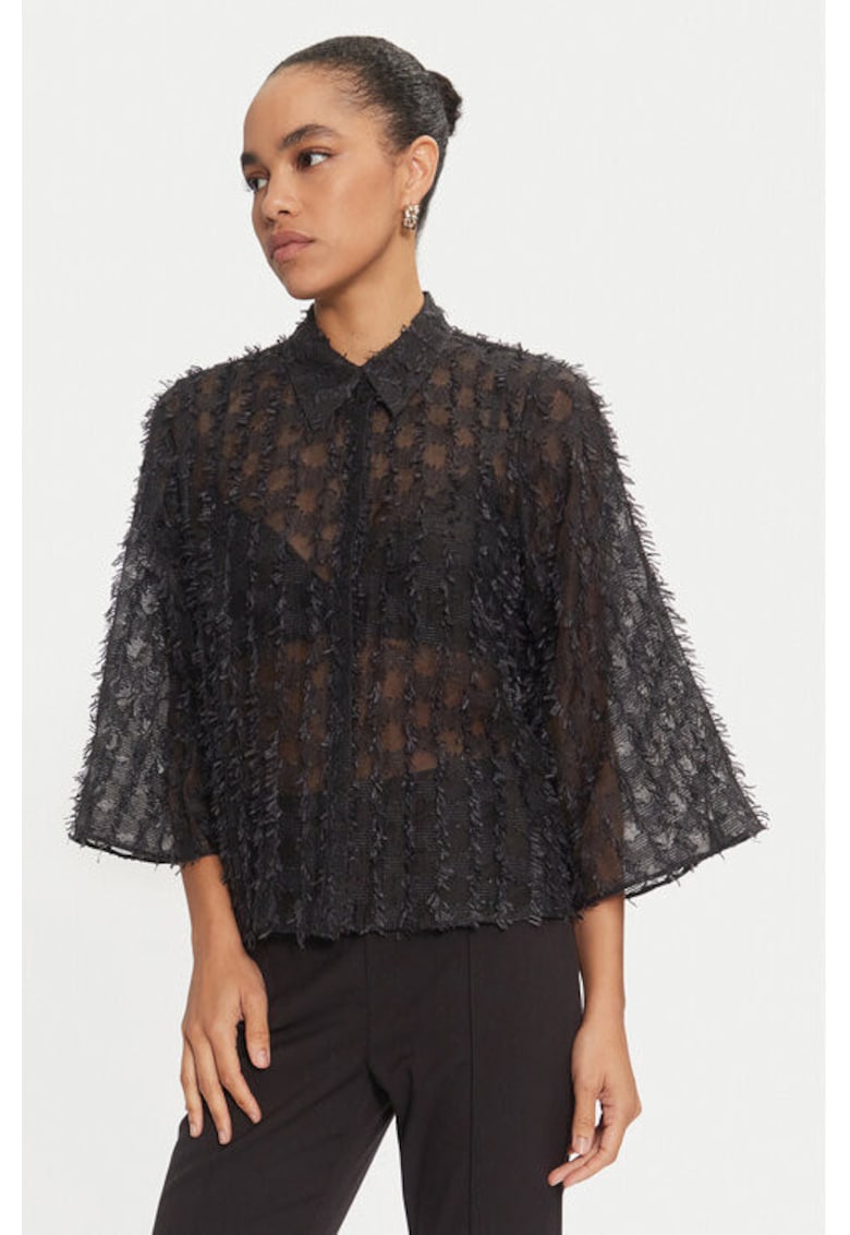 Дамска риза - 304176845 - Найлон/Лиосел - Черна - Черен Karen by Simonsen