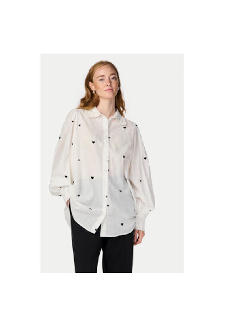 Дамска риза - 304929021 - Органичен памук - Бяла - Бял Yas