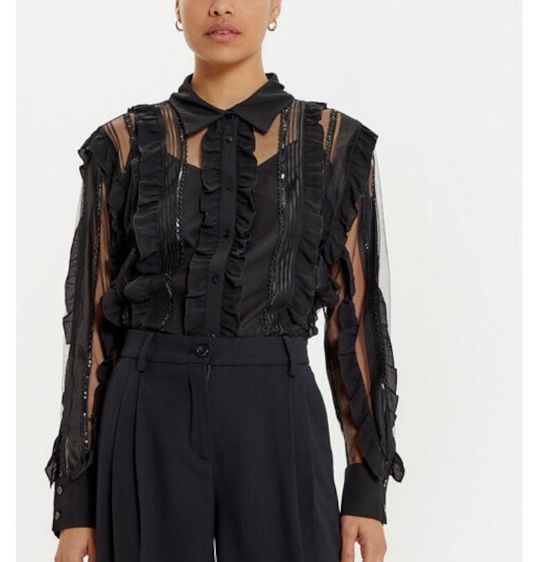 Дамска риза  304937804 - Полиестер - Черна - Черен Access fashion