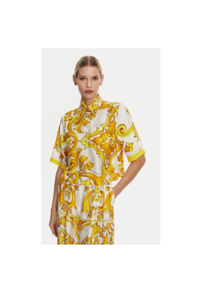 Дамска риза - 305315403 - Копринена - Жълта - Жълт Dolce Gabbana