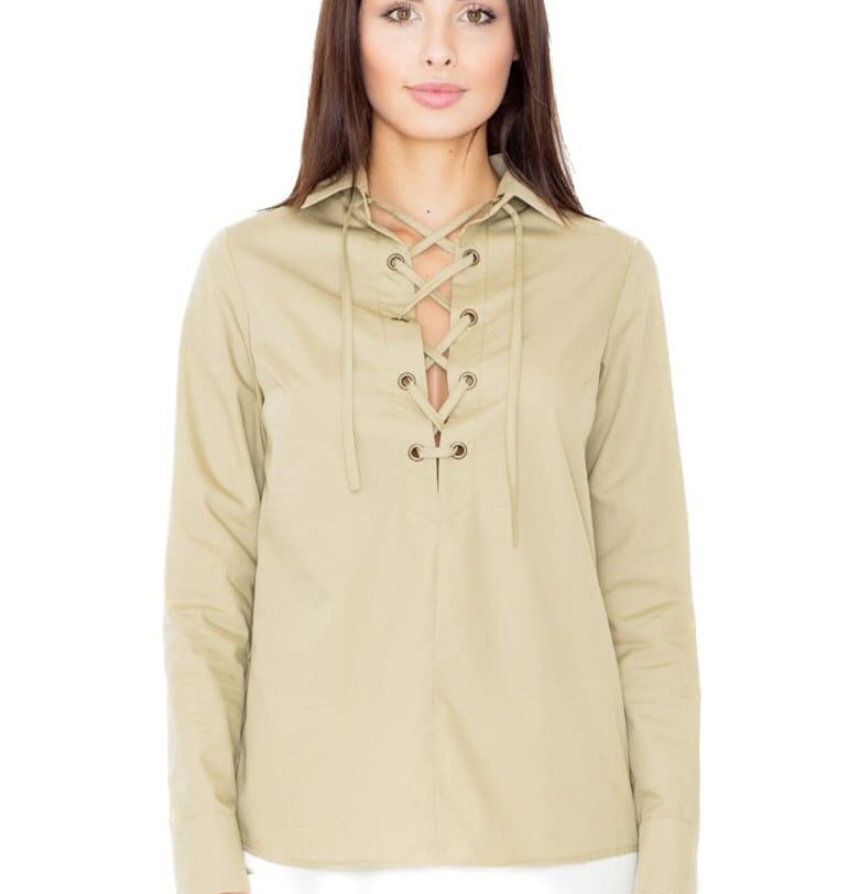 Дамска риза -  Ananna - маслина - Зелен Figl