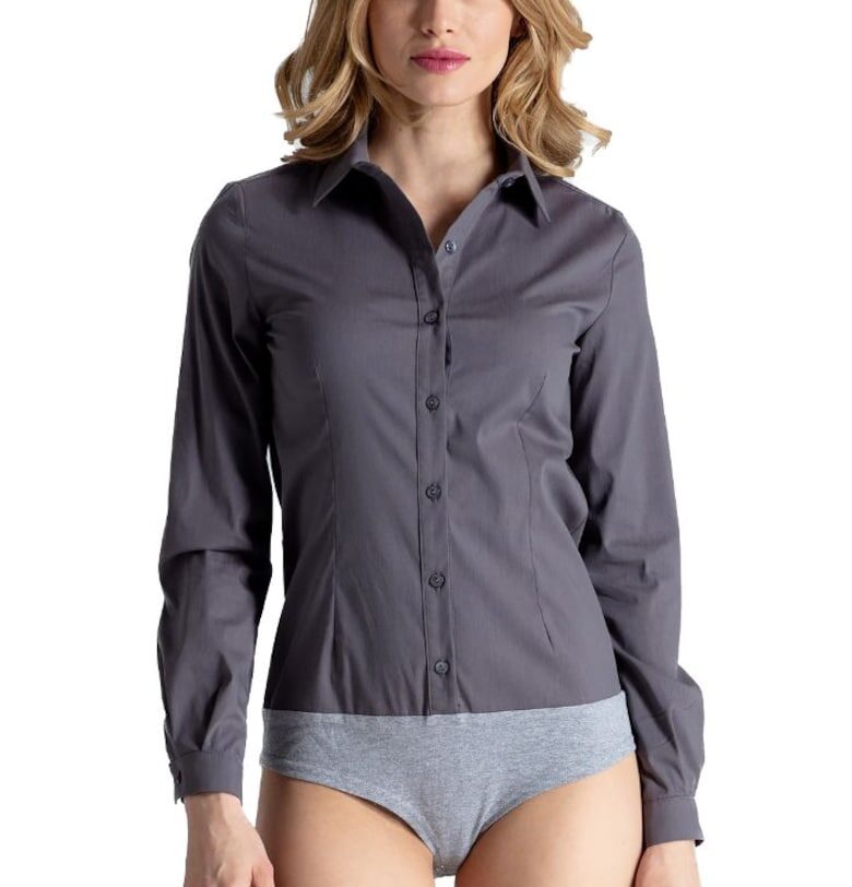 Дамска риза Fabian M315 сива - Сив Figl