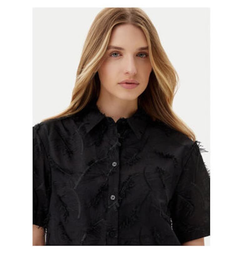 Дамска риза  GPP25332CA - памук - черна - Черен Silvian Heach