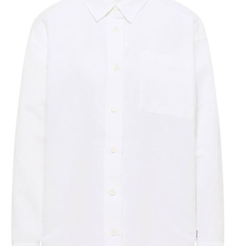 Дамска риза  Willow - овърсайз - бяла - 75% памук - 25% лен Mustang