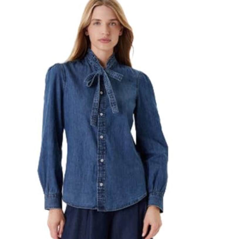 Дамска риза -  памук - син United Colors of Benetton