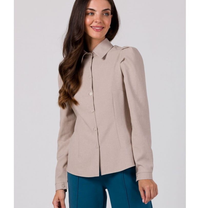 Дамска риза с дълъг ръкав -  Annamue - бежова - Бежов BeWear