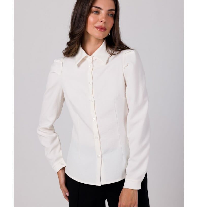Дамска риза с дълъг ръкав -  Annamue - кремава - Бял BeWear