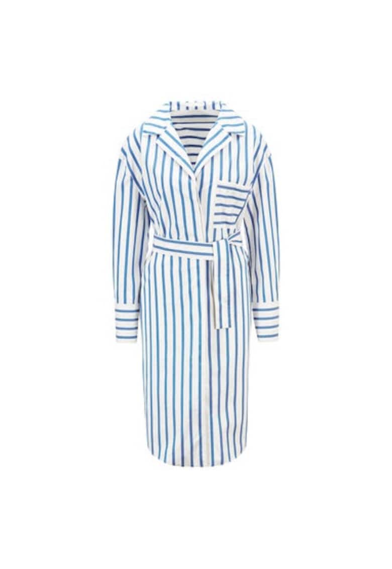 Дамска рокля - 208469753 - Памук - Син - Син BOSS