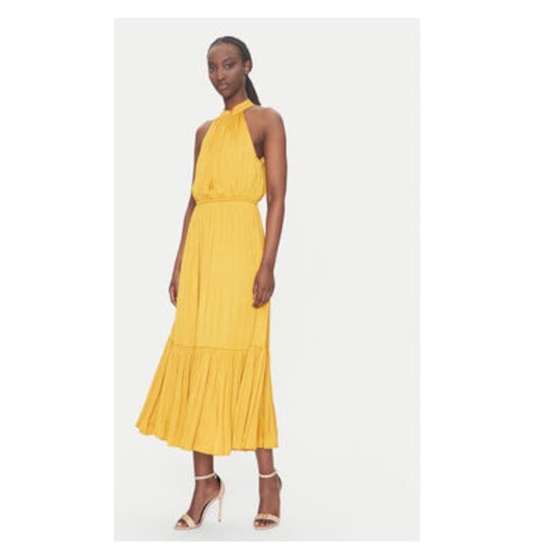 Дамска рокля  222-RAMAGE - Полиестер - Жълт - Жълт Morgan