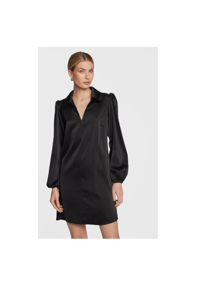 Дамска рокля - 301553083 - Рециклиран полиестер/Полиестер - Черна - Черен Samsoe Samsoe