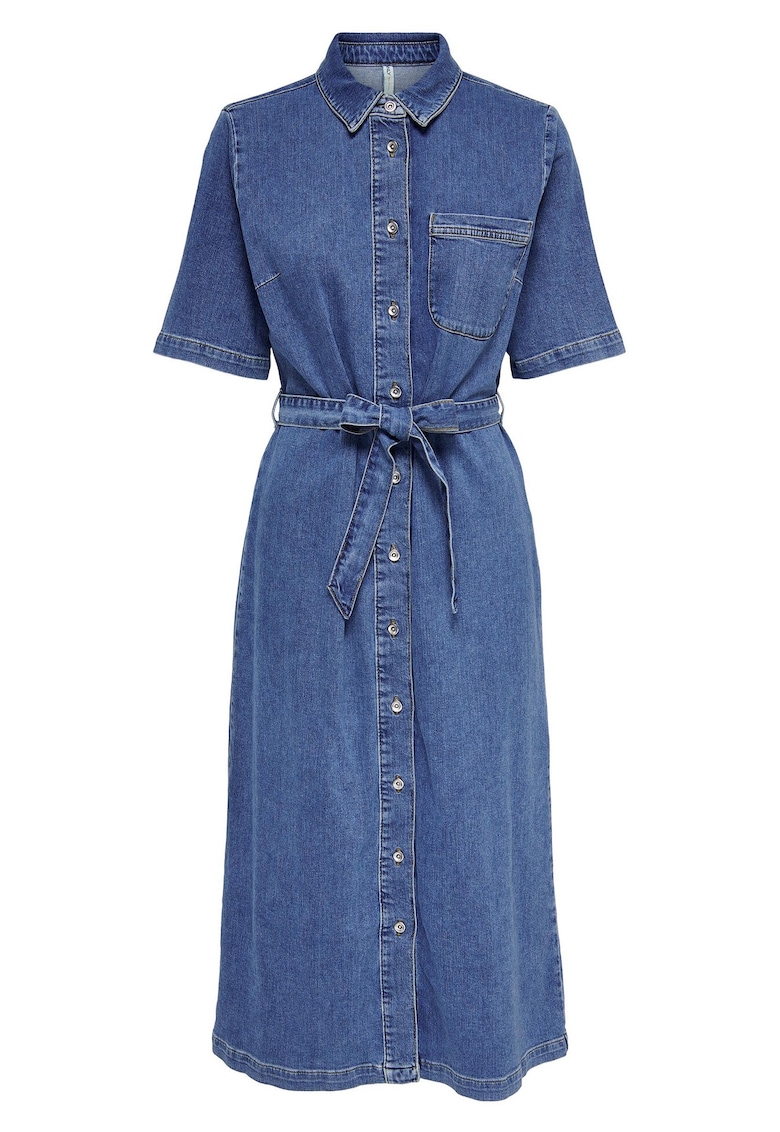 Дамска рокля - 301828341 - Синя - Памук Only