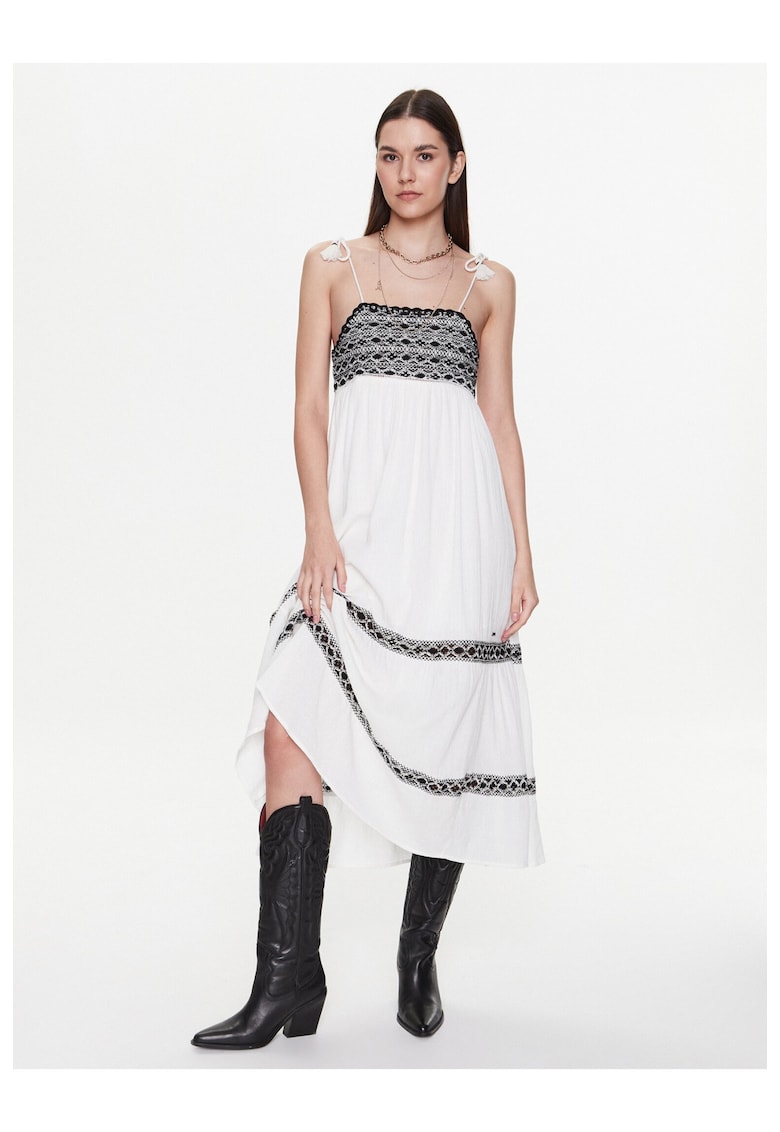 Дамска рокля - 302590704 - Памук - Екрю - Екрю Pepe Jeans