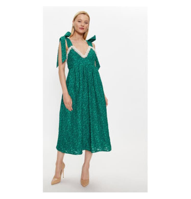 Дамска рокля  302767120 - Полиестер - Полиамид - Зелена - Зелен custommade