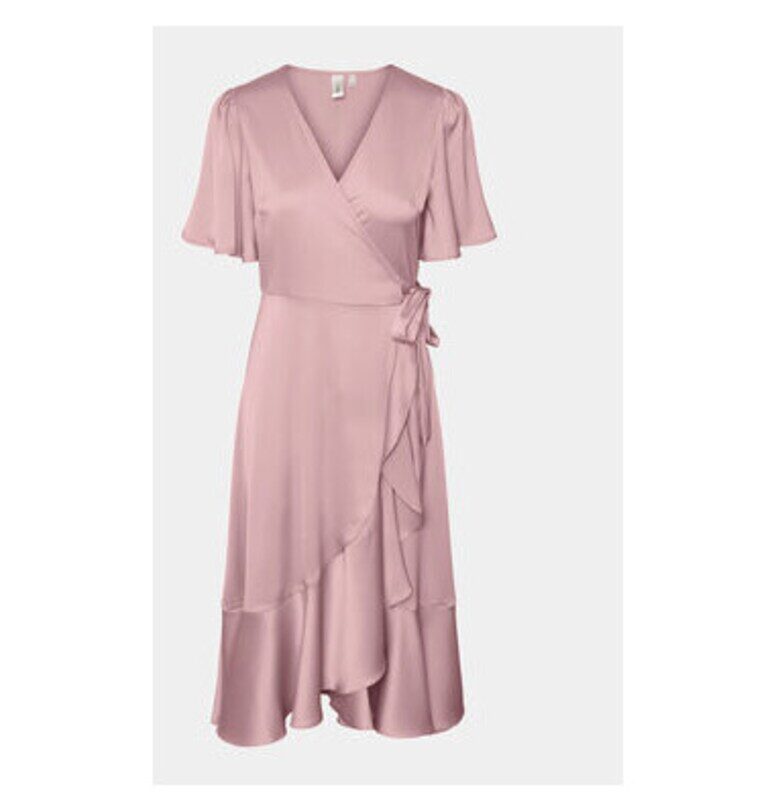 Дамска рокля -  303452179 - Рециклиран полиестер/Полиестер - Розов - Розово Yas