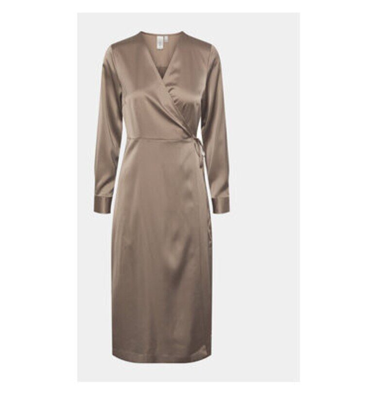 Дамска рокля -  303481438 - Рециклиран полиестер/Полиестер - Бежов - Бежов Yas