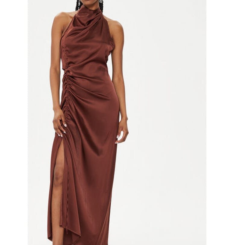 Дамска рокля -  303619916 - Вискоза - Кафяв GESTUZ