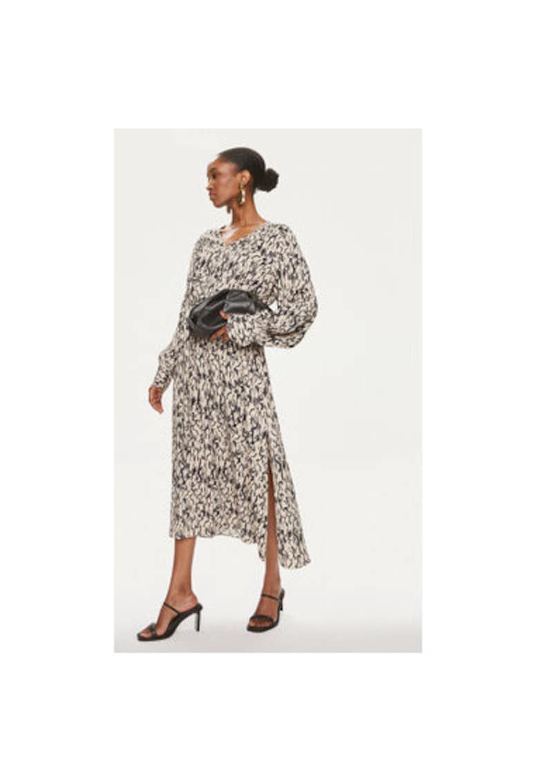 Дамска рокля - 303641382 - Вискоза - Бежов - Бежов Karen by Simonsen