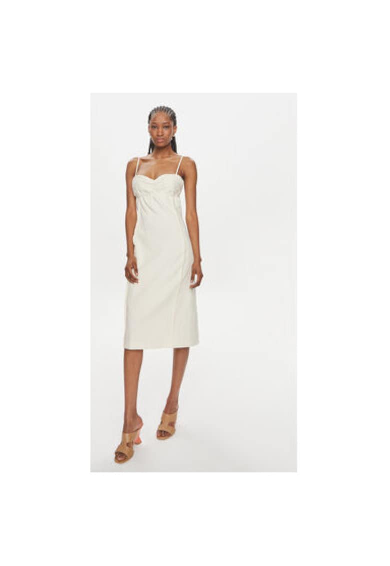 Дамска рокля - 303646608 - Памук/Лен - Бежов Samsoe Samsoe