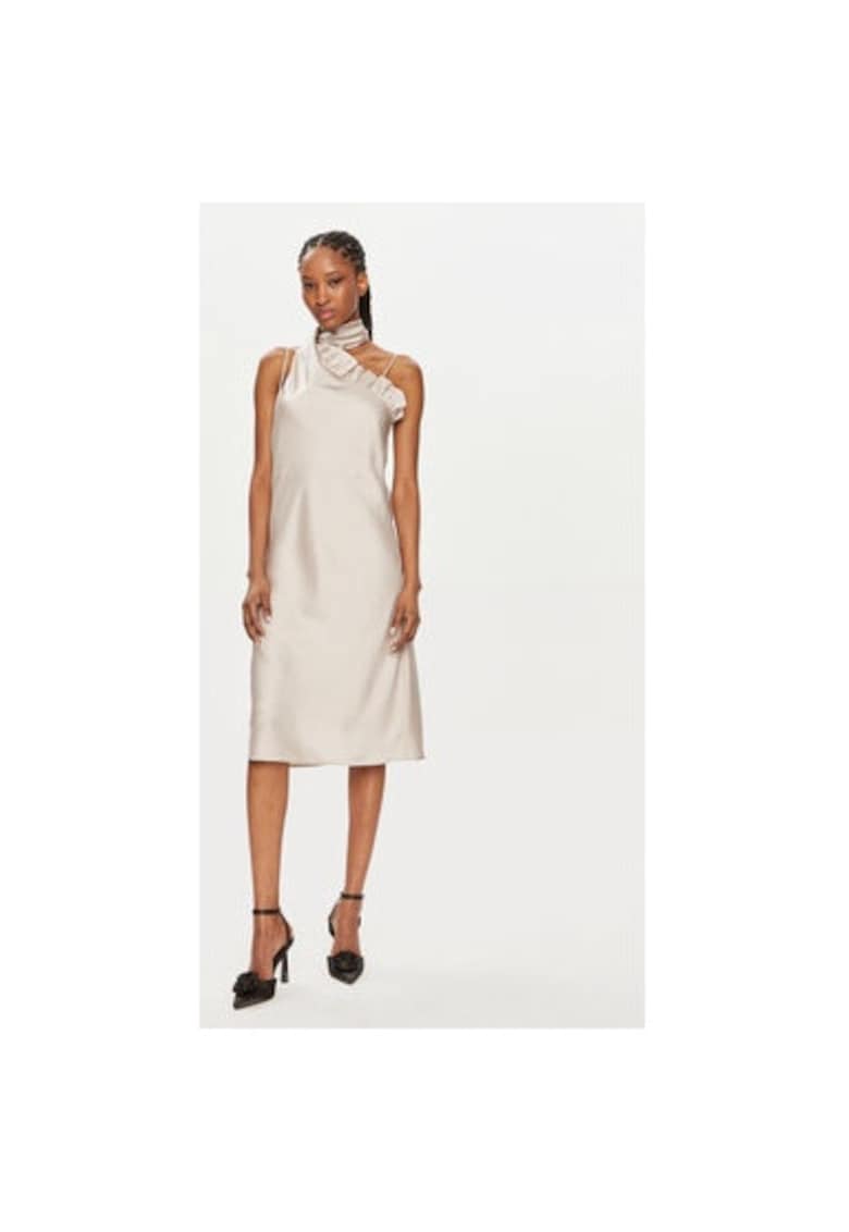 Дамска рокля - 303667085 - Рециклиран полиестер - Бежов - Бежов Bruuns Bazaar
