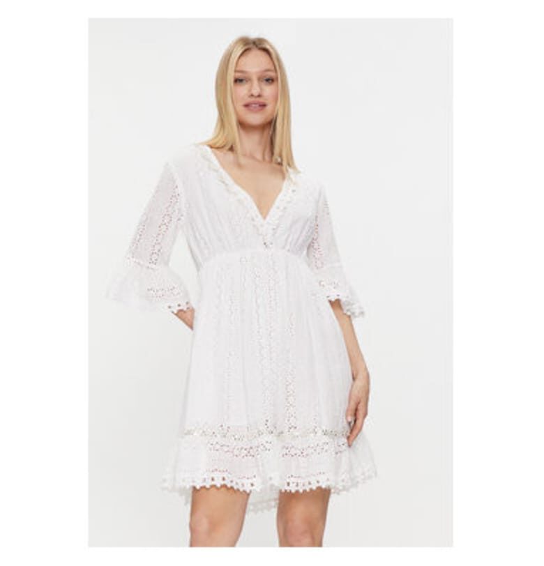 Дамска рокля -  303756246 - Памук - Бяла - Бял ICONIQUE