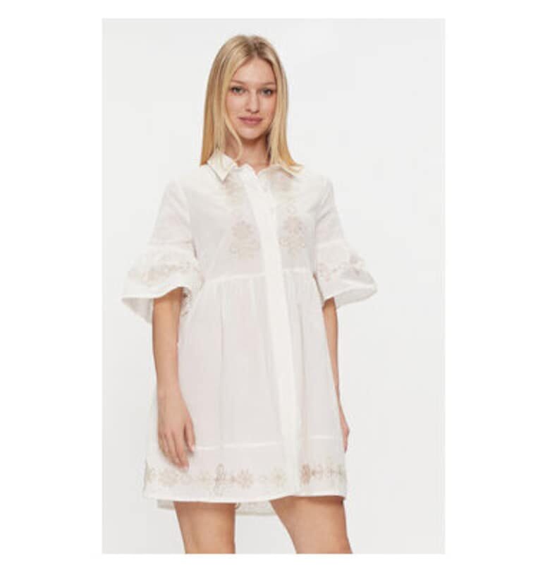 Дамска рокля -  303756291 - Памук - Бяла - Бял ICONIQUE