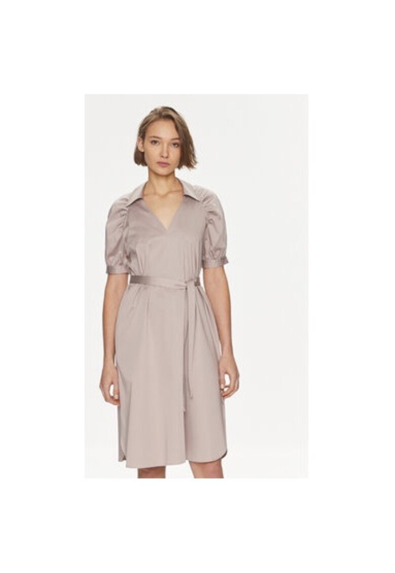 Дамска рокля - 303808709 - Памук - Бежов - Бежов BOSS