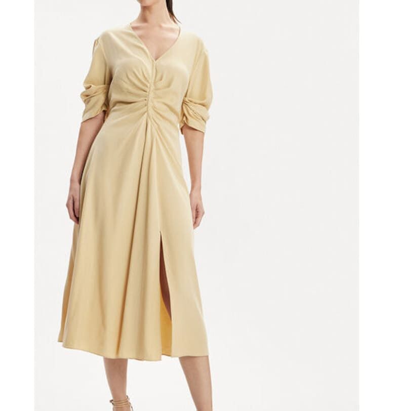 Дамска рокля -  303845377 - Тенсел - 42 EU - Бежов DKNY