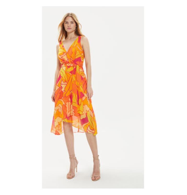 Дамска рокля -  303880910 - Полиестер - Оранжев - Оранжев JOSEPH RIBKOFF