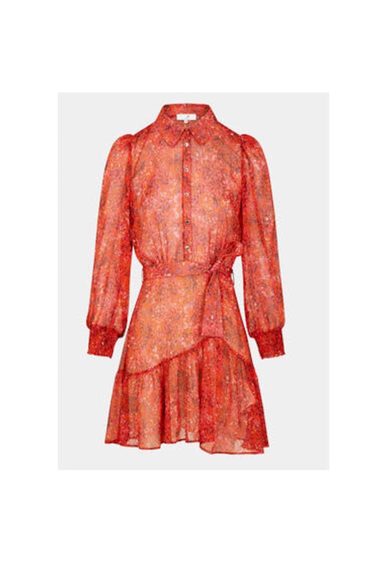 Дамска рокля - 303917821 - Полиестер - Оранжев - Оранжев Morgan